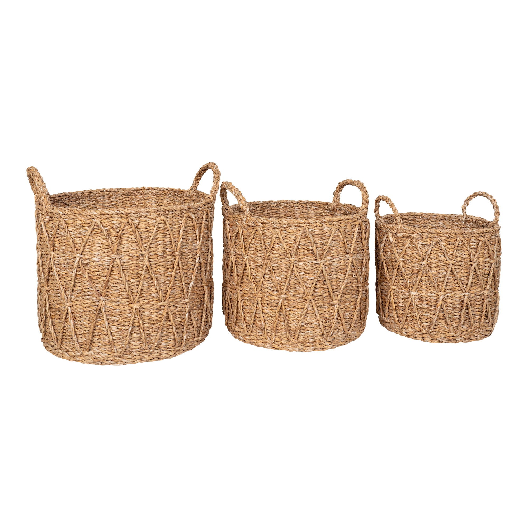 Krabi – Aufbewahrungskörbe aus Seegras, natur, Set aus 3